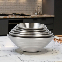 Nouvel Arrivage – Bol à Ramen Japonais en Acier Inoxydable 304 Poli, Écologique et Réutilisable, Double Paroi, Compatible Lave-Vaisselle, pour Pâtes