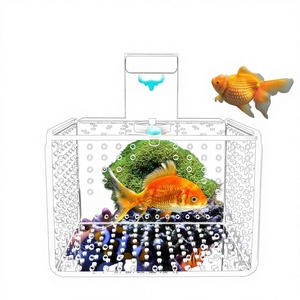 Boîte d'isolement et d'élevage pour <span class=keywords><strong>aquarium</strong></span>, protège les petits poissons, <span class=keywords><strong>aquarium</strong></span> rectangulaire suspendu, grandes et petites tailles, pour éclosion de alevins de Betta Paon - Product Image 1