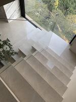 Marche d'escalier flottante en marbre gris sur mesure, marche d'escalier en pierre naturelle, poli miroir, pour intérieur, taille personnalisée, vente en gros usine, villa