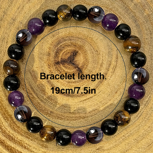Pulsera de <span class=keywords><strong>Cuarzo</strong></span> <span class=keywords><strong>Ahumado</strong></span> Imitación Amatista Ojo de Tigre Natural 2026, Pulsera de Regalo Exquisita y Económica al por Mayor - Product Image 3