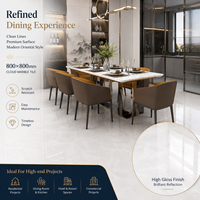 Carrelage en marbre nuage 800x800mm, prix direct usine, revêtement de sol en porcelaine haute brillance pour projets de villas et d'hôtels