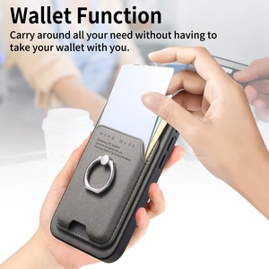 Funda Magnética de Cuero para <span class=keywords><strong>Samsung</strong></span> Galaxy S26 <span class=keywords><strong>Ultra</strong></span> A57 con Ranura para Tarjetas, Anillo de Soporte, Textura Grabada, Color Sólido, Protectora - Product Image 2