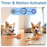 Interaktives Hundespielzeug Elektrischer Intelligenter Rollender Hüpfender Bewegungsaktivierter Vibrierender Hundeball mit Seil-Schwanz
