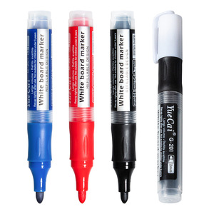 Marqueurs pour tableau blanc de grande capacité en gros, effaçables, noir, rouge et bleu, trois couleurs, avec logo personnalisé - Product Image 1