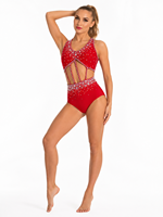 Robe moulante sexy pour femmes grandes tailles, design en cristal de diamant pour spectacle sur scène, tenue de danse latine, spandex/polyester BALUMI