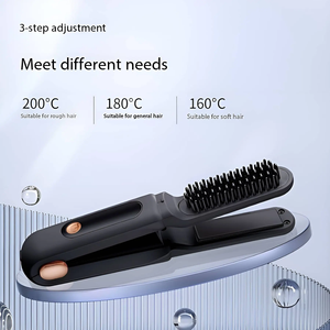 2 in 1 Wireless Hot Comb Haar glätter, tragbare elektrische Presse Keramik Wärme kamm für Perücken, schwarzes Haar & Bart