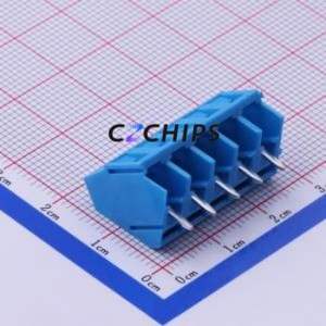 DB103-5.0-5P-BU-S Screw Terminal Block Through hole Component (THT),P=5mm Connector 1x5P 5mm Blue Through Hole - Product Image 2