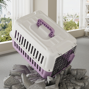 Cage de <span class=keywords><strong>transport</strong></span> pour animaux de compagnie en plastique PP écologique fabriquée en usine, 44x31x27cm, utilisation en <span class=keywords><strong>voiture</strong></span>, multi-usages, durable, boîte de <span class=keywords><strong>transport</strong></span> pour <span class=keywords><strong>chat</strong></span> et chien avec aérations - Product Image 4
