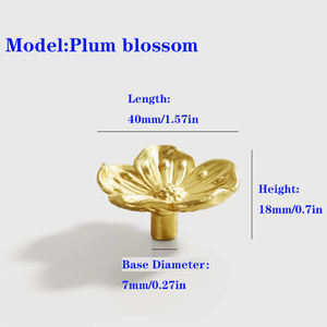 <span class=keywords><strong>Poignées</strong></span> en <span class=keywords><strong>laiton</strong></span> personnalisées, multifonctions, couleur cuivre, forme de fleur de prunier, <span class=keywords><strong>poignées</strong></span> en <span class=keywords><strong>laiton</strong></span> pour meubles, boutons - Product Image 2