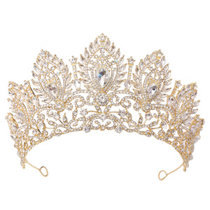 <span class=keywords><strong>Couronne</strong></span> en cristal électroplaqué, accessoires <span class=keywords><strong>de</strong></span> <span class=keywords><strong>coiffure</strong></span> <span class=keywords><strong>de</strong></span> mariée, style européen et américain haut <span class=keywords><strong>de</strong></span> gamme, vente en gros d'usine, nouveauté - Product Image 5