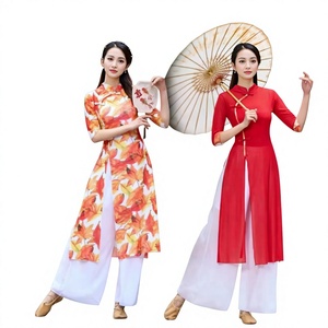 Abito Qipao Tradizionale Cinese 2026 per Danza Popolare, con <span class=keywords><strong>Pantaloni</strong></span>, Elegante per Pratica e Performance sul Palco - Product Image 1
