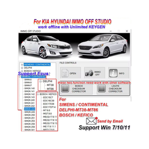 สำหรับ Kia สำหรับ Hyundai IMMO OFF Studio ใช้งานร่วมกับ <span class=keywords><strong>KEYGEN</strong></span> แบบออฟไลน์ไม่จำกัดจำนวน สำหรับ S-IMENS C-ONTIMENTAL S-IMK D-ELPHI B-S-H K-EFICO - Product Image 1