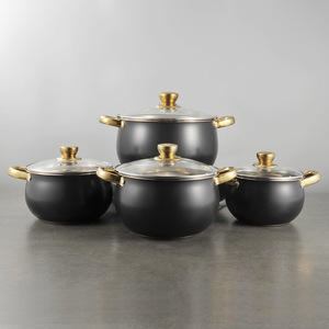 201 Paslanmaz Çelik 12 Parça Tencere Seti Cam Kapaklı Üniversal Ocak Uyumluluğu Modern Tasarım-Dış Ticaret Kaynağı - Product Image 3