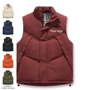 Gilet matelassé unisexe personnalisé avec logo, col montant, imperméable, chaud et épais pour l'extérieur, <span class=keywords><strong>sans</strong></span> manches - Product Image 1