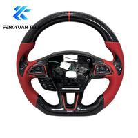 Volant en cuir personnalisé avec LED et fibre de carbone forgée pour Ford Kuga Escape St Line Mk3 Mk2.5 Mk2 Seat Leon 2022
