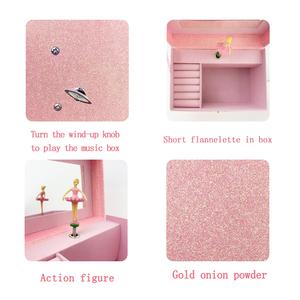 Музыкальная шкатулка-балерина розового цвета с местом для хранения украшений, персонализированный подарок для детей на день рождения или Рождество - Product Image 3