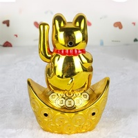 4 ''Lucky Cat Waving Arm Richesse Prospérité Maneki Neko Fortune Cat Fengshui Statue Décoration pour Home Shop Restaurant Car Party