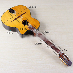 Guitare acoustique de style gitan de 41 pouces à 6 cordes avec table en épicéa, dos et côtés en palissandre, petit trou de sonorisation adapté - Product Image 3
