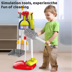Leemook Mini Simulation propre outil chariot éducatif semblant jouer <span class=keywords><strong>ménage</strong></span> nettoyage jouets enfants CPC certifié fait bois - Product Image 2