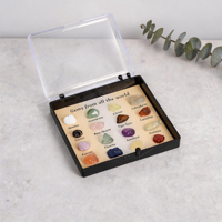 Nouvelle Arrivée : Coffret de 16 et 25 types de graviers de pierres précieuses naturelles mélangés pour la décoration intérieure et les cadeaux