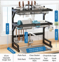 Hot Selling Sink Drainer Rack Platte Lager regal Metall Doppels chicht Geschirr trockner