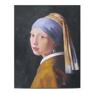 Old Master Jan Vermeer Artwork Girl Pearl Earring Portrait Handmade Famous Oil Painting Reproduction