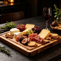 Planche à découper en bois d'acacia pour charcuterie, plateau à fromage avec poignée intégrée pour réceptions de mariage (vente en gros)