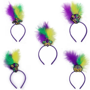 كرنفال برازيلي مزين بالريش عصابة رأس متوحشة غطاء رأس لزينة حفلة الكرة باتريك - Product Image 4