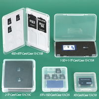 SUNSHING - Estuche de Almacenamiento para Tarjetas de Memoria 8 en 1, Plástico Transparente Estándar, para Tarjetas Micro SD, CF, TF, XD, XQD, SDHC, NM, con 12 Ranuras