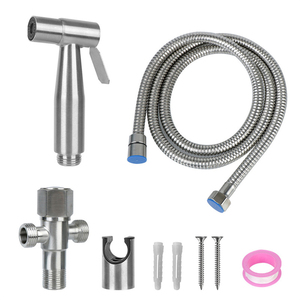 304 Stainless Steel <strong>Bidet</strong> <strong>Sprayer</strong> <strong>Bathroom</strong> <strong>Toilet</strong> Cleaning Spray Gun Diverter Brushed Surface Finish Wholesale - Product Image 5