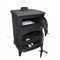 Poêle de cuisine industriel en fonte à bois, four à bois avec design traditionnel et puissance de chauffage de 16 kW