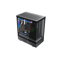 Casing Komputer Gaming Desain Baru Micro ATX PC Chassis Kaca Temper Mid Tower PC Case Cabinet Mendukung GPU 360mm