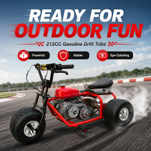 Tricycle à moteur essence 212CC, 4 temps, frein à disque arrière, mini tricycle, karting, moto 212cc, moteur 212cc, sensations fortes à haute vitesse - Product Image 6