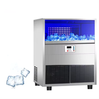 Machine à glaçons industrielle et commerciale de 120 kg/24 heures avec compresseur et pompe à eau, capacité de stockage de 50 kg, type tout-en-un