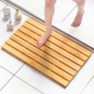 Tapis de bain en bois, tapis de salle de bain, tapis de douche en bois, accessoires antidérapants imperméables pour une utilisation en intérieur ou en extérieur - Product Image 1