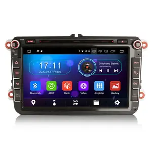 Erisin ES6985V 4G Wifi DAB Android 10.0 TPMS GPS Radio Mobil untuk VW Seat Skoda Elektronik Multimedia Player Audio