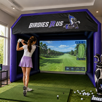 Tente de simulateur de golf gonflable avec marquage personnalisé, cabine de pratique de golf commerciale portable pour événements intérieurs et extérieurs