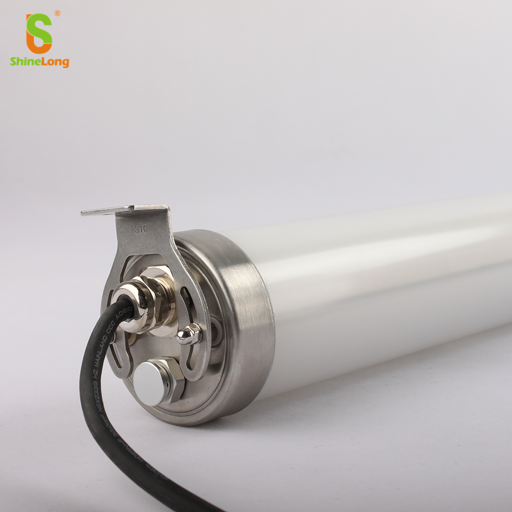 1.5M 45W IP69K Waterproof Dimmable LED Tri-Proof Light Linkable Vapor Tight Fixture for Office Garden Hotel IK10 Compliant