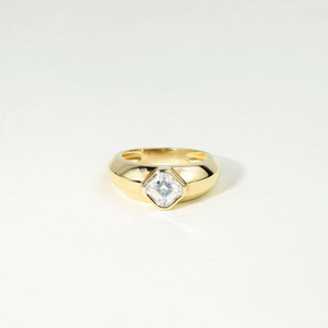 Statement Lab Created Diamond Signet <b>Ring</b> 1.25 CT E VS Asscher Cut Engagement <b>Ring</b> <b>For</b> Women And <b>Men</b> Certified Lab Diamond <b>Ring</b> - Product Image 1