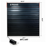 Kit de panneaux muraux à lattes noirs 4x4 pieds en PVC, système de rangement de garage avec crochets, panneau mural étanche pour l'organisation