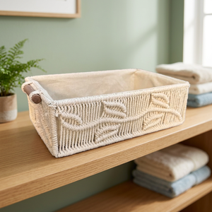 Handmade Natural Cotton Hamper <b>Basket</b> Custom Size Decorative Circle <b>Basket</b> for Clothing Storage with Home Decorative Style - Product Image 2