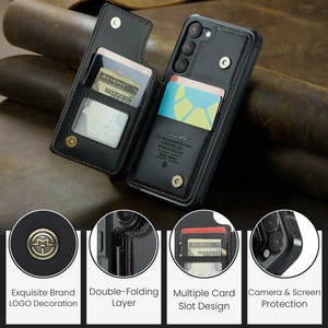 Etuis de téléphone en cuir pour <span class=keywords><strong>Samsung</strong></span> S25 S24 Ultra S23 S22 <span class=keywords><strong>S21</strong></span> Z Fold5 Z Fold4 pour IPhone Clamshell Design avec porte-carte - Product Image 5