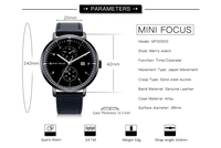 Jam Tangan Pria Quartz Mini Focus MF0052G Custom Tali Kulit Klasik Bisnis Minimalis Elegan OEM ODM