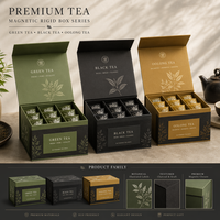 Cajas de Regalo Magnéticas Rígidas Personalizadas de Lujo para Té Premium con Bandeja Insertable y Kit de Presentación de Empaque Gourmet