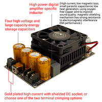 WUZHI AUDIO 6001 carte de module d'amplificateur de haut-parleur de caisson de basses actif filtre passe-bas Mono 600W réglage du Volume de fréquence TPA3255