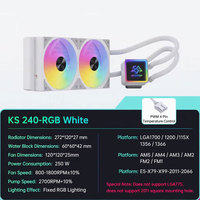 Refroidisseur de processeur SNOWMAN KS240 240 mm avec LED RGB, dissipateur thermique, refroidissement par eau, compatible avec LGA1700 AM4 AM5 LGA2011