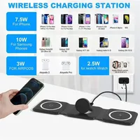 Chargeur sans fil magnétique pliable 3-en-1 à chargement rapide 15W, support pour iPhone 13 14 15 16 Pro Max, Apple Watch et AirPods – Nouveauté 2026, Vente Flash