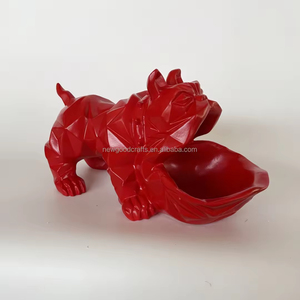 2025 Modern fransız Bulldog reçine tepsi heykeli Anime-inspired şeker çanak anahtarlık kase reçine figürler ofis ev için - Product Image 3