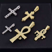 Pendentif croix personnalisé en argent sterling 925 Style Hip Hop chaîne de moissanite glace fête pendentifs fins breloques pour rappeurs