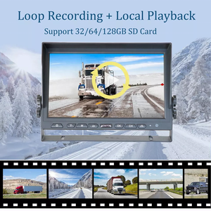 شاشة مراقبة لاسلكية رقمية iPoster مقاس 10.1 بوصة مع عرض رباعي وشاشة IPS للرؤية الخلفية مع كاميرا قابلة للشحن بالطاقة الشمسية وبطارية 9000 مللي أمبير - Product Image 3